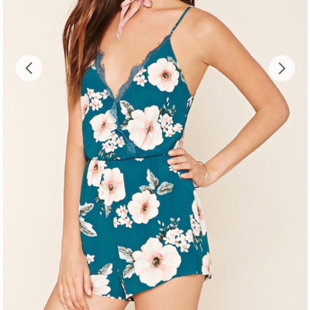 Forever 21 green summer romper